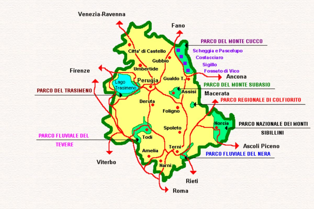 Mappa del Parco del Monte Cucco