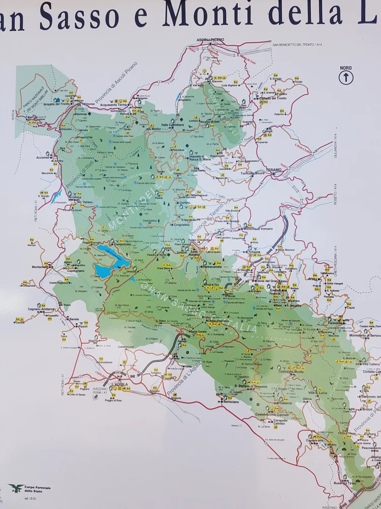 Mappa delle Gole del Salinello