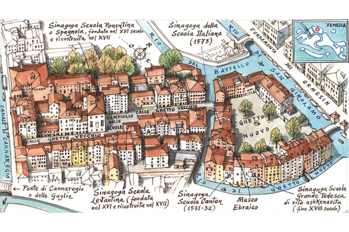 mappa ghetto ebraico di Venezia