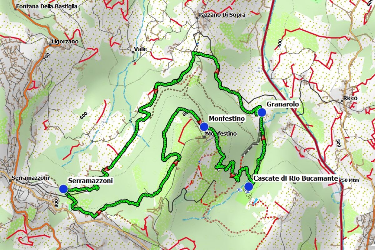 serramazzoni mappa cascate bucamante