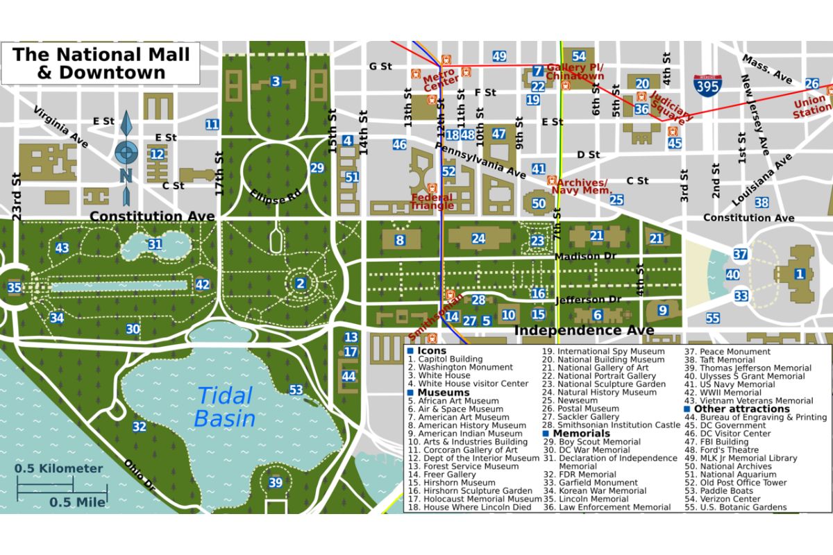 National Mall mappa