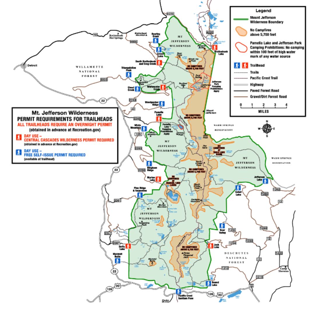 Mount Jefferson mappa