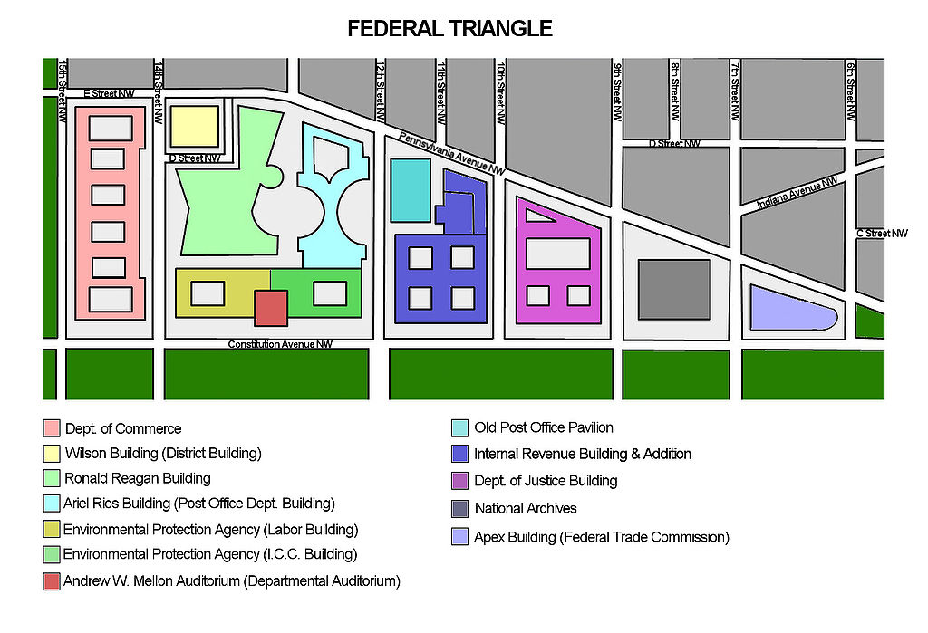 Federal Triangle mappa