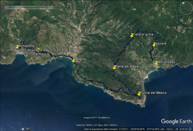 Mappa Punta Mesco e l'Eremo di Sant'Antonio